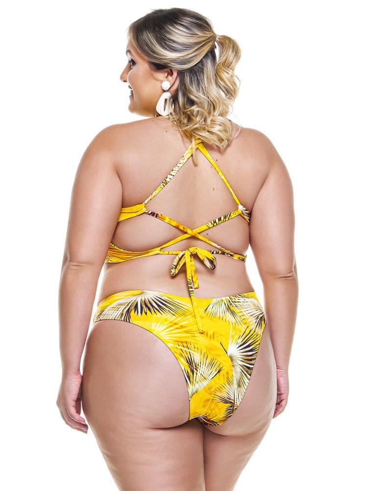 Yellow high cut bikini sales